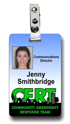 Vertical CERT Community Emergency Response Team PHOTO ID Badge Vertical CERT Community Emergency Response Team PHOTO ID Badge